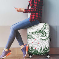 New Zealand Kea Bird Luggage Cover Maori Tattoo and Silver Fern Green Color LT03 - Polynesian Pride