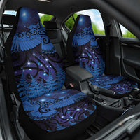 New Zealand Kea Bird Car Seat Cover Maori Tattoo and Silver Fern Matariki Style LT03 One Size Blue - Polynesian Pride