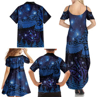 New Zealand Kea Bird Family Matching Summer Maxi Dress and Hawaiian Shirt Maori Tattoo and Silver Fern Matariki Style LT03 - Polynesian Pride