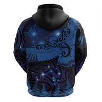 New Zealand Kea Bird Hoodie Maori Tattoo and Silver Fern Matariki Style LT03 - Polynesian Pride
