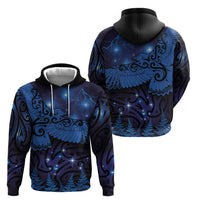 New Zealand Kea Bird Hoodie Maori Tattoo and Silver Fern Matariki Style LT03 - Polynesian Pride