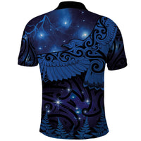 New Zealand Kea Bird Polo Shirt Maori Tattoo and Silver Fern Matariki Style LT03 - Polynesian Pride