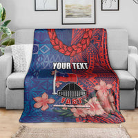 CHOGM FAST Samoa 2024 Blanket Samoan Tapa Tribal and Ornament Pattern with Hibiscus