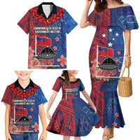 CHOGM FAST Samoa 2024 Family Matching Mermaid Dress and Hawaiian Shirt Samoan Tapa Tribal and Ornament Pattern with Hibiscus LT03 - Polynesian Pride