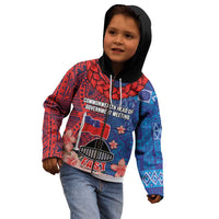 CHOGM FAST Samoa 2024 Kid Hoodie Samoan Tapa Tribal and Ornament Pattern with Hibiscus LT03 - Polynesian Pride