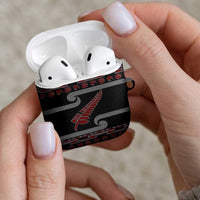 New Zealand Christmas AirPods Case Meri Kirihimete Silver Fern Knit Style Red Color LT03 - Polynesian Pride
