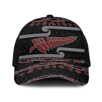 New Zealand Christmas Baseball Net Cap Meri Kirihimete Silver Fern Knit Style Red Color - Polynesian Pride