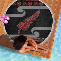New Zealand Christmas Beach Blanket Meri Kirihimete Silver Fern Knit Style Red Color - Polynesian Pride