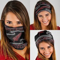 New Zealand Christmas Neck Gaiter Meri Kirihimete Silver Fern Knit Style Red Color LT03 - Polynesian Pride