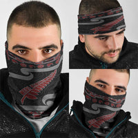 New Zealand Christmas Neck Gaiter Meri Kirihimete Silver Fern Knit Style Red Color LT03 - Polynesian Pride