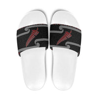 New Zealand Christmas Slide Sandals Meri Kirihimete Silver Fern Knit Style Red Color LT03 Red - Polynesian Pride