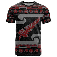 New Zealand Christmas T Shirt Meri Kirihimete Silver Fern Knit Style Red Color LT03 Red - Polynesian Pride