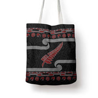 New Zealand Christmas Tote Bag Meri Kirihimete Silver Fern Knit Style Red Color LT03 - Polynesian Pride