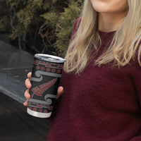 New Zealand Christmas Tumbler Cup Meri Kirihimete Silver Fern Knit Style Red Color LT03 - Polynesian Pride