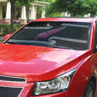 New Zealand Christmas Auto Sun Shade Meri Kirihimete Silver Fern Knit Style Pink Color LT03 - Polynesian Pride