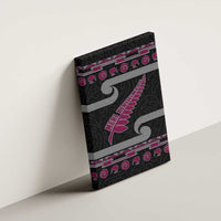New Zealand Christmas Canvas Wall Art Meri Kirihimete Silver Fern Knit Style Pink Color LT03 - Polynesian Pride