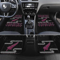 New Zealand Christmas Car Mats Meri Kirihimete Silver Fern Knit Style Pink Color LT03 Set 4pcs Pink - Polynesian Pride