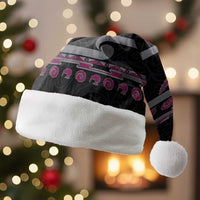 New Zealand Christmas Santa Hat Meri Kirihimete Silver Fern Knit Style Pink Color LT03 Without Fur Pink - Polynesian Pride
