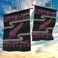 New Zealand Christmas Garden Flag Meri Kirihimete Silver Fern Knit Style Pink Color LT03 - Polynesian Pride
