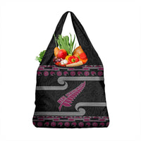 New Zealand Christmas Grocery Bag Meri Kirihimete Silver Fern Knit Style Pink Color LT03 1-pack One Size Pink - Polynesian Pride