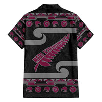 New Zealand Christmas Hawaiian Shirt Meri Kirihimete Silver Fern Knit Style Pink Color LT03 - Polynesian Pride