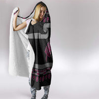 New Zealand Christmas Hooded Blanket Meri Kirihimete Silver Fern Knit Style Pink Color LT03 - Polynesian Pride