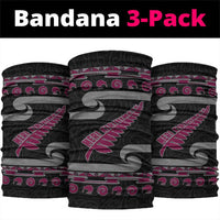 New Zealand Christmas Neck Gaiter Meri Kirihimete Silver Fern Knit Style Pink Color LT03 package One Size: 25*50cm Pink - Polynesian Pride