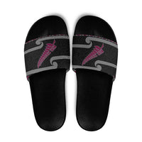 New Zealand Christmas Slide Sandals Meri Kirihimete Silver Fern Knit Style Pink Color LT03 Pink - Polynesian Pride