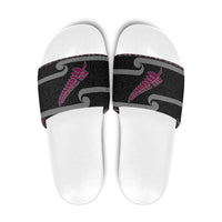 New Zealand Christmas Slide Sandals Meri Kirihimete Silver Fern Knit Style Pink Color LT03 Pink - Polynesian Pride