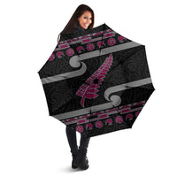 New Zealand Christmas Umbrella Meri Kirihimete Silver Fern Knit Style Pink Color LT03 - Polynesian Pride