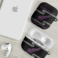 New Zealand Christmas AirPods Case Meri Kirihimete Silver Fern Knit Style Purple Color LT03 - Polynesian Pride