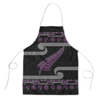 New Zealand Christmas Apron Meri Kirihimete Silver Fern Knit Style Purple Color LT03 Purple - Polynesian Pride