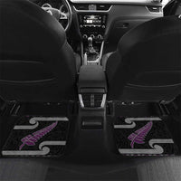 New Zealand Christmas Car Mats Meri Kirihimete Silver Fern Knit Style Purple Color LT03 Set 2pcs - Back Purple - Polynesian Pride