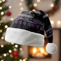 New Zealand Christmas Santa Hat Meri Kirihimete Silver Fern Knit Style Purple Color LT03 Without Fur Purple - Polynesian Pride