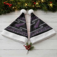 New Zealand Christmas Santa Hat Meri Kirihimete Silver Fern Knit Style Purple Color LT03 - Polynesian Pride