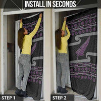 New Zealand Christmas Door Cover Meri Kirihimete Silver Fern Knit Style Purple Color LT03 - Polynesian Pride