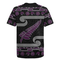 New Zealand Christmas Rugby Jersey Meri Kirihimete Silver Fern Knit Style Purple Color LT03 - Polynesian Pride