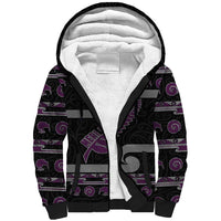 New Zealand Christmas Sherpa Hoodie Meri Kirihimete Silver Fern Knit Style Purple Color LT03 Unisex Purple - Polynesian Pride