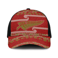 New Zealand Christmas Baseball Net Cap Meri Kirihimete Silver Fern Knit Style Green Color - Polynesian Pride