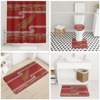 New Zealand Christmas Bathroom Set Meri Kirihimete Silver Fern Knit Style Green Color LT03 - Polynesian Pride