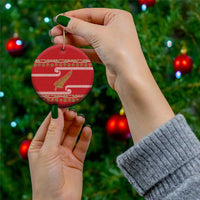 New Zealand Christmas Ceramic Ornament Meri Kirihimete Silver Fern Knit Style Green Color LT03 - Polynesian Pride