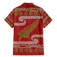 New Zealand Christmas Family Matching Mermaid Dress and Hawaiian Shirt Meri Kirihimete Silver Fern Knit Style Green Color LT03 - Polynesian Pride