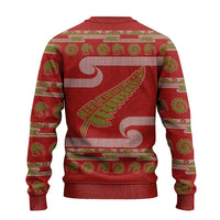 New Zealand Christmas Ugly Christmas Sweater Meri Kirihimete Silver Fern Knit Style Green Color LT03 - Polynesian Pride