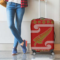 New Zealand Christmas Luggage Cover Meri Kirihimete Silver Fern Knit Style Green Color LT03 - Polynesian Pride