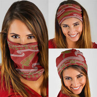New Zealand Christmas Neck Gaiter Meri Kirihimete Silver Fern Knit Style Green Color LT03 - Polynesian Pride