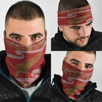 New Zealand Christmas Neck Gaiter Meri Kirihimete Silver Fern Knit Style Green Color LT03 - Polynesian Pride