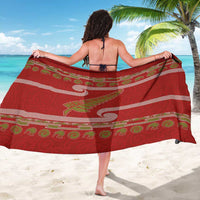 New Zealand Christmas Sarong Meri Kirihimete Silver Fern Knit Style Green Color LT03 - Polynesian Pride