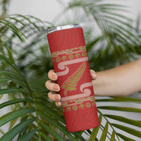 New Zealand Christmas Skinny Tumbler Meri Kirihimete Silver Fern Knit Style Green Color LT03 - Polynesian Pride