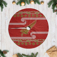 New Zealand Christmas Tree Skirt Meri Kirihimete Silver Fern Knit Style Green Color LT03 Casual Green - Polynesian Pride