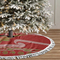 New Zealand Christmas Tree Skirt Meri Kirihimete Silver Fern Knit Style Green Color LT03 - Polynesian Pride